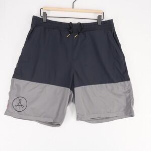 Rhone Athletic Shorts Mens XL Black Gray Color Block Alchemy Gym Logo Training